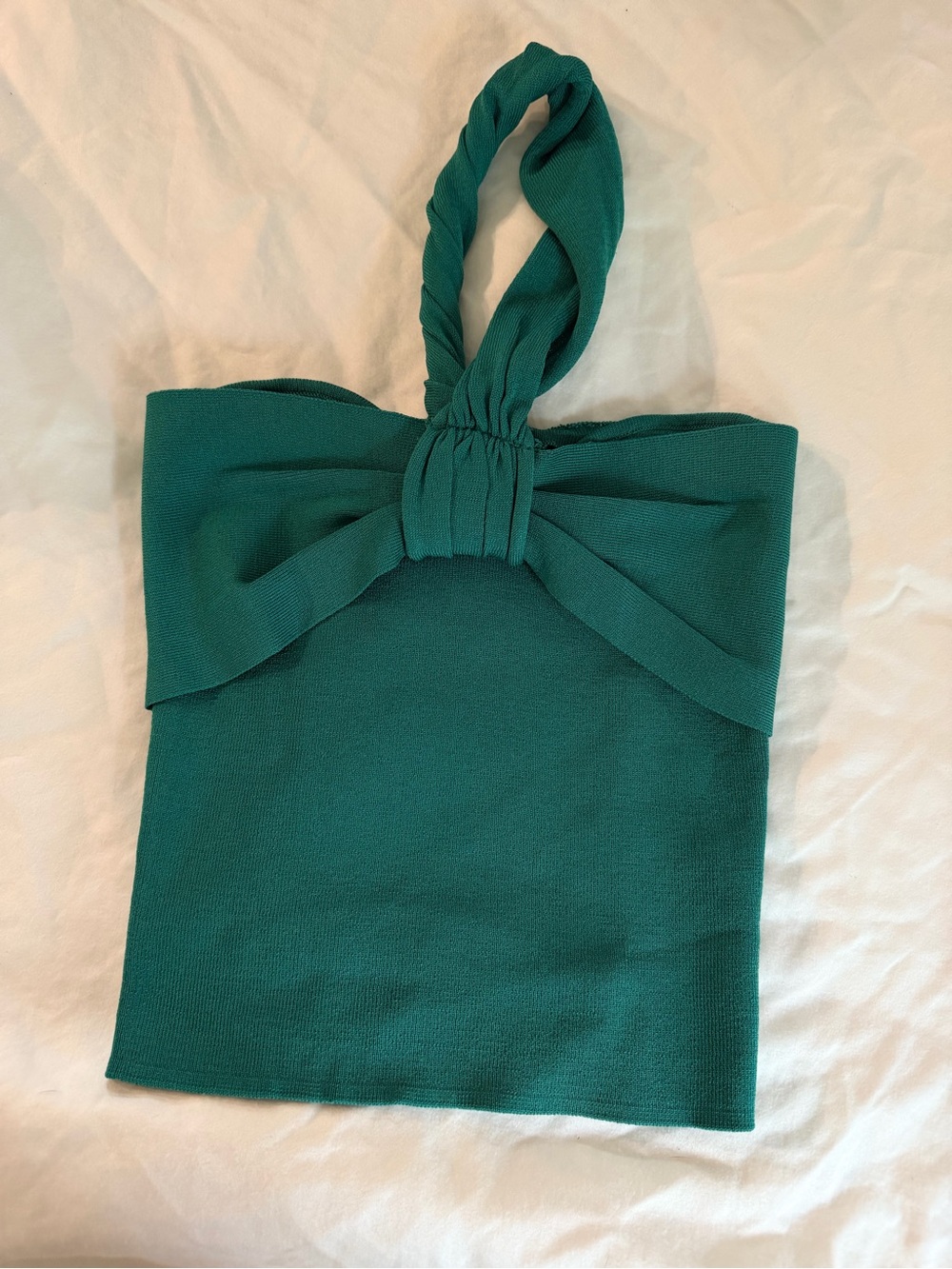 Mango Teal Green Bow Front Halter Top